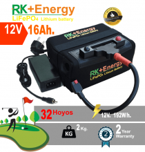 BATER�A DE LITIO RK+Energy 12V. 16Ah. CON CARGADOR