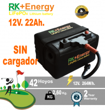 BATERA DE LITIO RK+Energy 12V. 22Ah. SIN CARGADOR