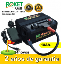 BATERÍA DE LITIO RK+Energy 12V. 18Ah. CON CARGADOR