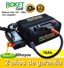 BATERÍA DE LITIO RK+Energy 12V. 16Ah. CON CARGADOR