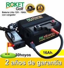 BATERA DE LITIO RK+Energy 12V. 16Ah. CON CARGADOR