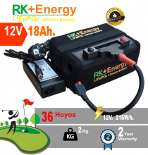 BATER�A DE LITIO RK+Energy 12V. 18Ah. CON CARGADOR