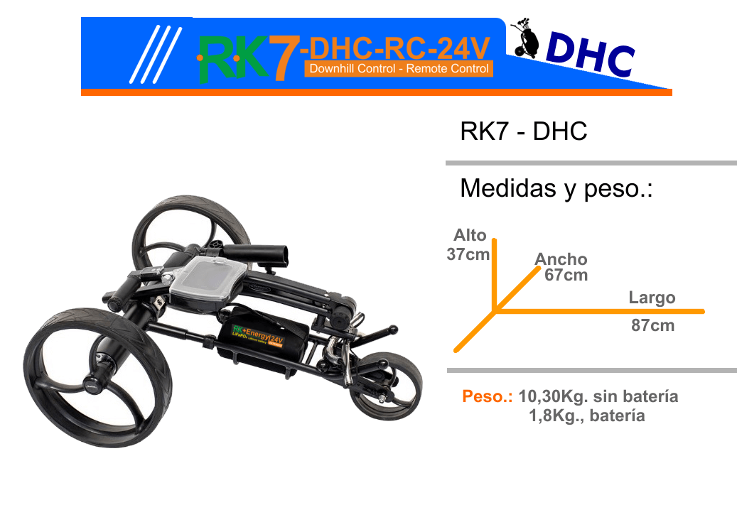 Carro de golf eléctrico - OCASIÓN - ROKET RK7 DHC - SIN GARANTÍA.